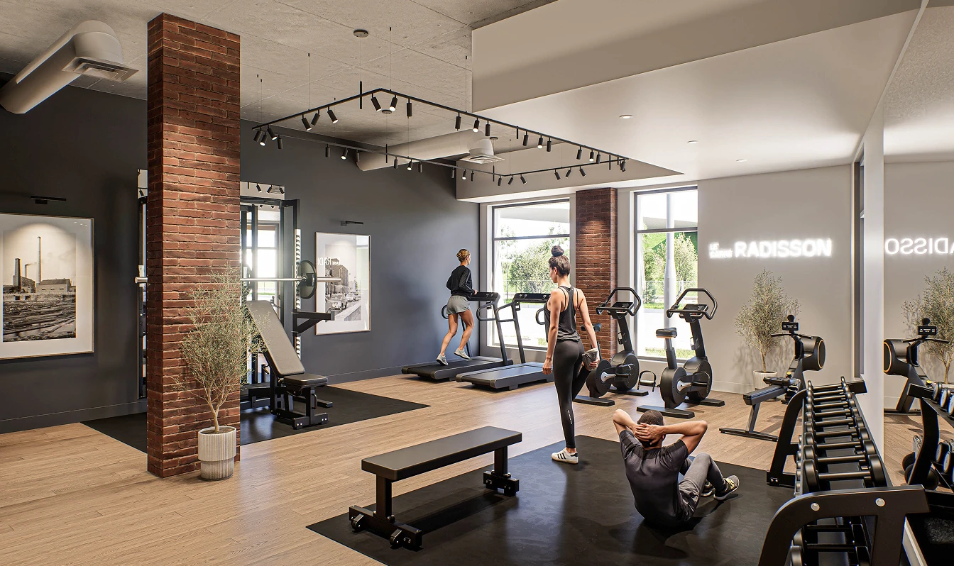 Salle de gym dans l'immeuble de Carré Radisson